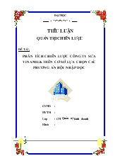 Tiểu luận Phân tích chiến lược công ty sữa VinaMilk trên cơ sở lựa chọn các phương án hội nhập học