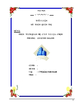 Tiểu luận Phân tích quan hệ C-V-P và lựa chọn phương án kinh doanh