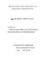 Tiểu luận Quản lý thông tin đất ở Việt Nam và thế giới hiện nay