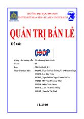 Đề tài Quản trị bán lẻ tại siêu thị Co.op Mart