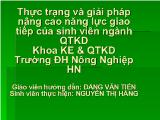 Đề tài Thực trạng và giải pháp nâng cao năng lực giao tiếp của sinh viên ngành quản trị kinh doanh