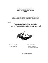 Khóa luận Hoàn thiện kênh phân phối cho công ty TNHH Thiên Tân - Thành phố Huế