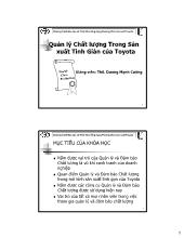 Quản lý chất lượng trong sản xuất tinh giản của Toyota