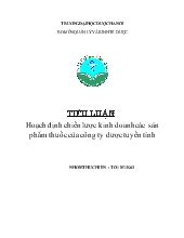 Tiểu luận Hoạch định chiến lược kinh doanh các sản phẩm thuốc của công ty dược Hậu Giang