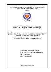 Khóa luận Giải pháp đẩy mạnh hoạt động tiêu thụ sản phẩm tại công ty TNHH Nam Nhật Tiên