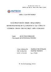 Khóa luận Giải pháp hoàn thiện hoạt động kinh doanh dịch vụ Logistics tại công ty cổ phần thương mại dịch vụ Trung Thực đến năm 2015