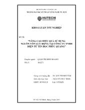 Khóa luận Nâng cao hiệu quả sử dụng nguồn vốn lưu động tại công ty TNHH điện tử tin học Phúc Quang