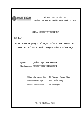 Khóa luận Nâng cao hiệu quả sử dụng vốn kinh doanh tại công ty cổ phần xuất nhập khẩu Khánh Hội