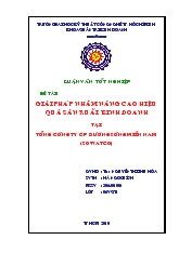 Luận văn Giải pháp nhằm nâng cao hiệu quả sản xuất kinh doanh tại tổng công ty cổ phần đường sông Miền Nam SOWATCO