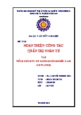 Luận văn Hoàn thiện công tác quản trị nhân sự tại tổng công ty cổ phần đường sông Miền Nam SOWATCO