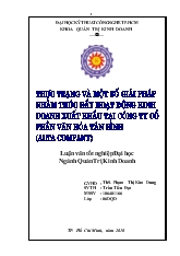Luận văn Thực trạng và một số giải pháp nhằm thúc đẩy hoạt động kinh doanh xuất khẩu tại công ty cổ phần văn hóa Tân Bình ALTA