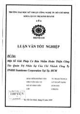Luận văn Một số giải pháp cơ bản nhằm hoàn thiện công tác quản trị nhân sự của chi nhánh công ty TNHH Sumitomo Corporation tại TP HCm