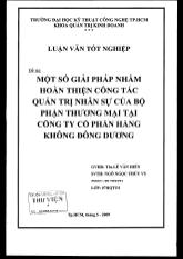 Luận văn Một số giải pháp nhằm hoàn thiện công tác quản trị nhân sự của bộ phận thương mại tại công ty cổ phần hàng không Đông Dương