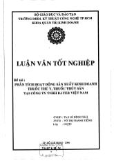 Luận văn Phân tích hoạt động sản xuất kinh doanh thuốc thú ý, thuốc thủy sản tại công ty TNHH Bayer Việt Nam