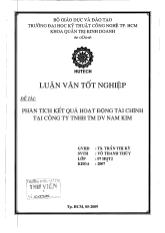 Luận văn Phân tích kết quả hoạt động tài chính tại công ty TNHH thương mại dịch vụ Nam Kim