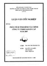 Luận văn Phân tích tình hình tài chính công ty TNHH SaiGon Cap năm 2007