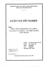 Luận văn Phân tích tình hình tài chính tại công ty TNHH sản xuất thương mại thiết bị điện Thái Thành