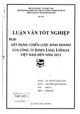 Luận văn Xây dựng chiến lược kinh doanh của công ty Jones Lang Lasalle Việt Nam đến năm 2012