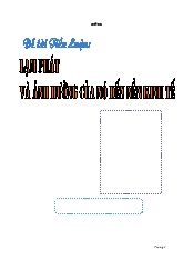Tiểu luận Lạm phát và ảnh hưởng của nó đến nền kinh tế