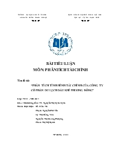 Tiểu luận Phân tích tình hình tài chính của công ty cổ phần du lịch dầu khí Phương Đông