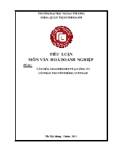 Tiểu luận Văn hóa doanh nghiệp tại công ty cổ phần truyền thông Việt Nam