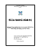 Đề án Công nghiệp hóa ở các nước Asean và khả năng vận dụng tại Việt Nam