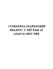 Đề tài Cổ phần hóa doanh nghiệp nhà nước ở Việt Nam: Lý luận và thực tiễn