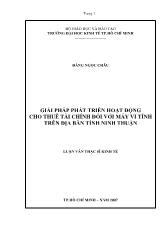 Luận văn Giải pháp phát triển hoạt động cho thuê tài chính đối với máy vi tính trên địa bàn tỉnh Ninh Thuận