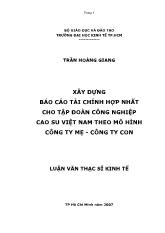 Luận văn Xây dựng báo cáo tài chính hợp nhật cho tập đoàn công nghiệp cao su Việt Nam theo mô hình công ty mẹ - công ty con