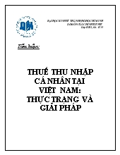 Tiểu luận Thuế thu nhập cá nhân tại Việt Nam: Thực trạng và giải pháp