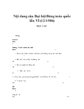 Đề tài Nội dung của Đại hội Đảng toàn quốc lần VI (12/1986)