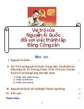 Đề tài Vai trò của Nguyễn Ái Quốc đối với việc thành lập Đảng cộng sản