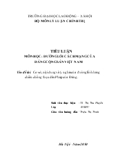Tiểu luận Cơ sở, nội dung và ý nghĩa của đường lối kháng chiến chống thực dân Pháp của Đảng