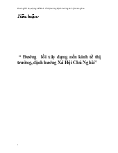 Tiểu luận Đường lối xây dựng nền kinh tế thị trường, định hướng xã hội chủ nghĩa