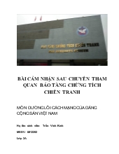 Đề tài Bài cảm nhận sau chuyến thăm quan bảo tàng chứng tích chiến tranh