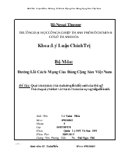 Đề tài Quá trình hình thành đường lối đổi mới của Đảng: Thành quả, thời cơ và thách thức của sự nghiệp đổi mới