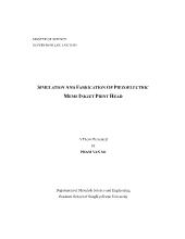 Luận văn Simulation And Fabrication Of Piezoelectric Mems Inkjet Print Head