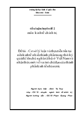 Tiểu luận Cơ sở lý luận và thực tiễn tồn tại nền kinh tế nhiều thành phần trong thời kỳ quá độ lên chủ nghĩa xã hội ở Việt Nam và nhận thức mới về vai trò chủ đạo của thành phần kinh tế nhà nước