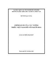 Luận án Chính sách của các vương triều Việt Nam đối với người Hoa