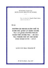 Luận văn Phương án khoán biên chế và kinh phí quản lý hành chính tại cơ quan chuyên trách đoàn thể chính trị - xã hội tại Thành phố Hồ Chí Minh giai đoạn 2008-2010