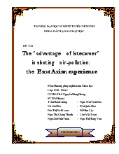 Đề tài The “advantage of latecomer” in abating air-Pollution: the East Asian experience