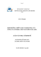 Luận văn Định hướng chiến lược marketing của công ty Lotteria Việt Nam đến năm 2010