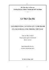 Luận văn Giải pháp nâng cao năng lực cạnh tranh của ngân hàng công thương Việt Nam