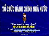 Bài giảng Tổ chức hành chính Nhà nước