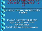 Chuyên đề Quản lý nhà nước về văn hóa, giáo dục và y tế