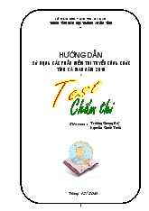 Hướng dẫn sử dụng các phần mềm thi tuyển công chức tỉnh Cà Mau năm 2010