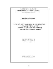 Luận văn Các yếu tố ảnh hưởng đến sự hài lòng của sinh viên đối với cơ sở vật chất, trang thiết bị tại Trường Đại học Đà Lạt