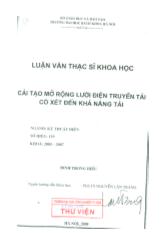 Luận văn Cải tạo mở rộng lưới điện truyền tải có xét đến khả năng tải