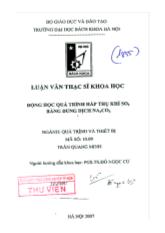 Luận văn Động học quá trình hấp thị khí SO2 bằng dung dịch Na2CO3