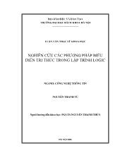 Luận văn Nghiên cứu các phương pháp biểu diễn tri thức trong lập trình logic